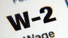 A close-up shot of a W-2 form.