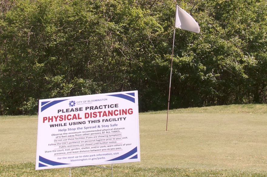 Players are prohibited from touching flag sticks on the course to prevent any kind of spread.
