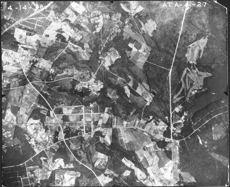 Aerial photo of Forest Acres in Richland County, 1938. Today, the land pictured is home to commercial and residential sites.