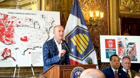 Utah Gov. Spencer Cox speaks in the Gold Room at the Utah State Capitol in Salt Lake City, Aug. 20, 2024. State leaders wanted the Supreme Court to take up their bid to control more than 18.5 million acres of Bureau of Land Management land, which covers about 34% of Utah.