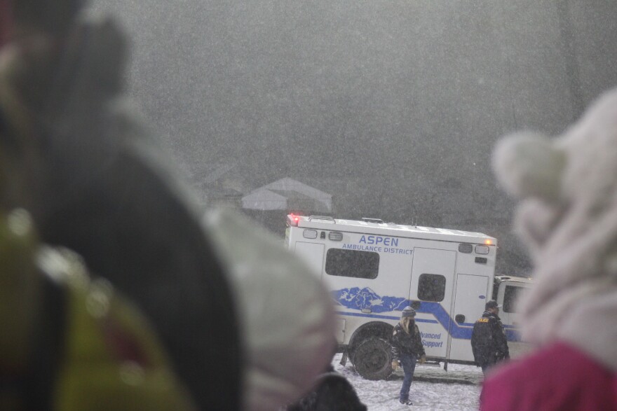 An Aspen ambulance transports Swedish snowmobiler Marcus Ohlsson after he crashed at the X Games on Friday, Jan. 23, at Buttermilk Mountain. Canadian snowmobiler Brandon Cormier, who also crashed later that night, was also taken to the hospital where he was treated for neck pain.