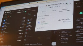 A web page displaying information for crypto trading with Wyoming Stable Tokens 