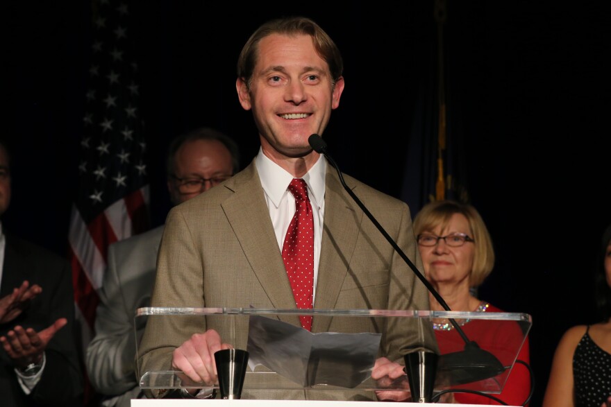 Secretary of State Michael Adams at the Republicans' 2019 Election Party