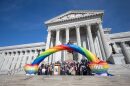 LGBTQ advocates speak at a rally on the steps of the Missouri Capitol Feb. 7, 2023.