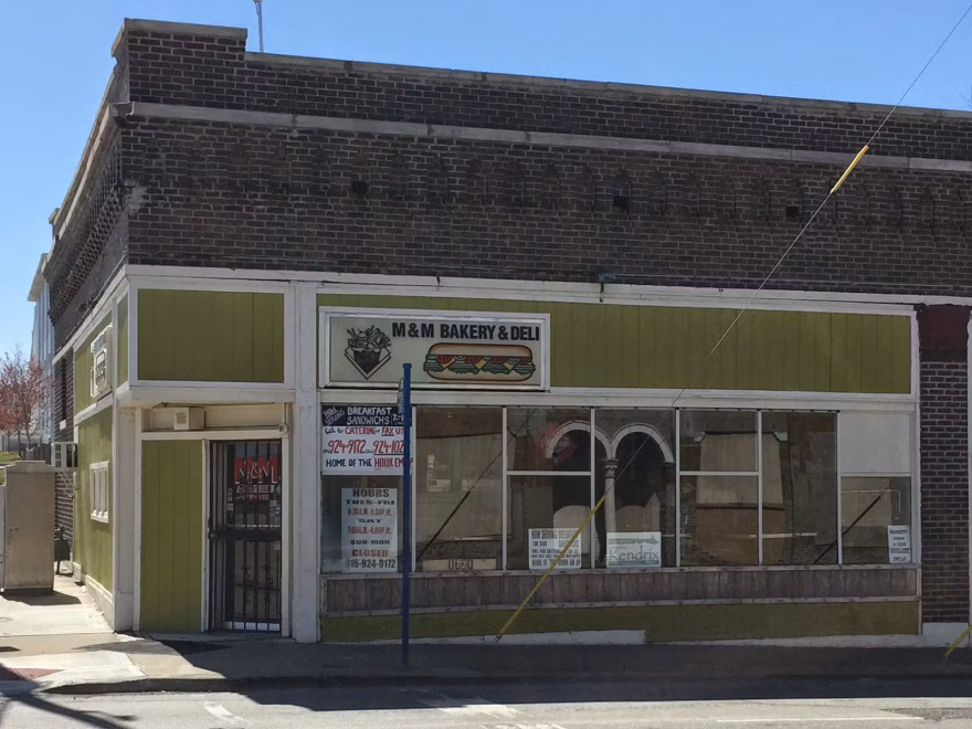 M & M Bakery & Delicatessen puts its own spin on the classic Reuben. Served on rye, there are two distinct layers of corned beef, with sauerkraut in between and pickles on the bottom.