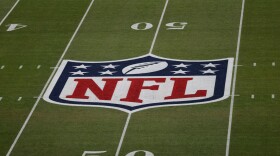 A view of the NFL logo on the field at Levi's Stadium before the NFL Super Bowl 60 football game, Sunday, February 8, 2026, in Santa Clara, Calif. (Adam Hunger/AP Content Services for NFL)