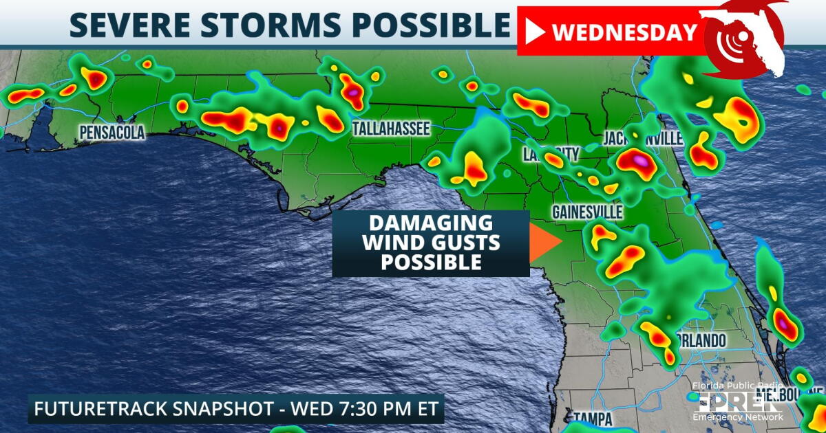 Potential for severe storms Wednesday over Panhandle and parts of ...
