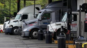 Trucks are seen at a diesel fueling station Friday, Sept. 4, 2026, in Fairview, Tenn. (George Walker IV/AP)