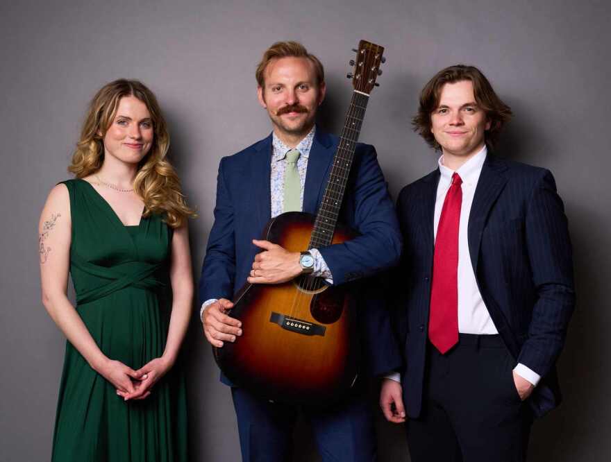 'Leaving on a Jet Plane' castmates Katie Blackwell, Collin Purcell and Brian Ott.
