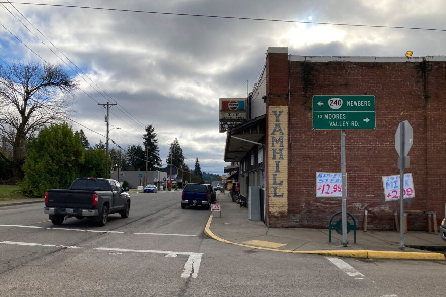 The small town of Yamhill, Oregon, is seen on Friday, Jan. 21, 2022.