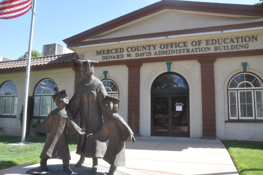 The exterior of the Merced County Office of Education administration building is shown in Merced, Calif. A recent EdSource analysis shows most California high school students are not college-ready.