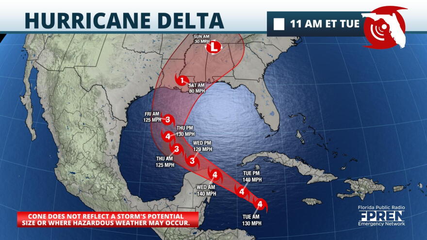 Hurricane Delta Cone