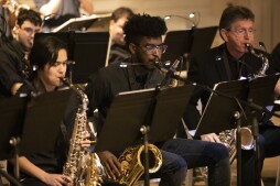 The University of West Florida Department of Music presented the Jazz Ensemble in concert with special guest Walton Braves Jazz Ensemble on Tuesday, March 26, 2019, at the UWF Historic Trust Museum of Commerce in downtown Pensacola. The UWF Jazz Ensemble, under the direction of Dr. Joseph Spaniola, presented the music of Alan Baylock, Pat Metheny, Frank Mantooth and more. Walton Braves Jazz Ensemble presented works by Herbie Hancock, Benny Golson and Jesse Harris. The two bands combined to perform the evening’s finale.