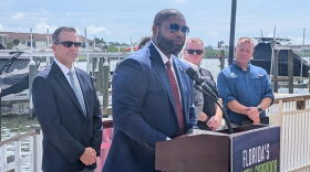 Florida GOP gubernatorial candidate Byron Donalds speaking at Caddy’s in Indian Shores on Oct. 5, 2026.