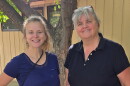 DeLaney Hardy Ray (left), Youth Conservatory Director at the NOVA Center, and Dodie Rife, Executive Director of the NOVA Center, at the YPR studios