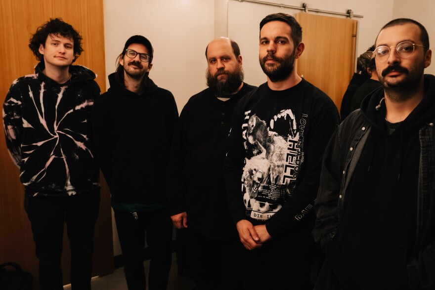 Foxing before one of their last shows as a band at Delmar Hall on Friday, Dec. 5, 2025, in St. Louis’ West End neighborhood.