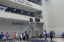 Queens men’s basketball is practicing one last time at Curry Arena before heading to St. Louis to face Purdue.