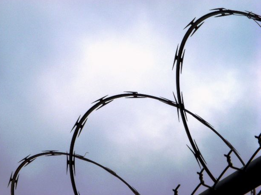 Prison fence barbed wire