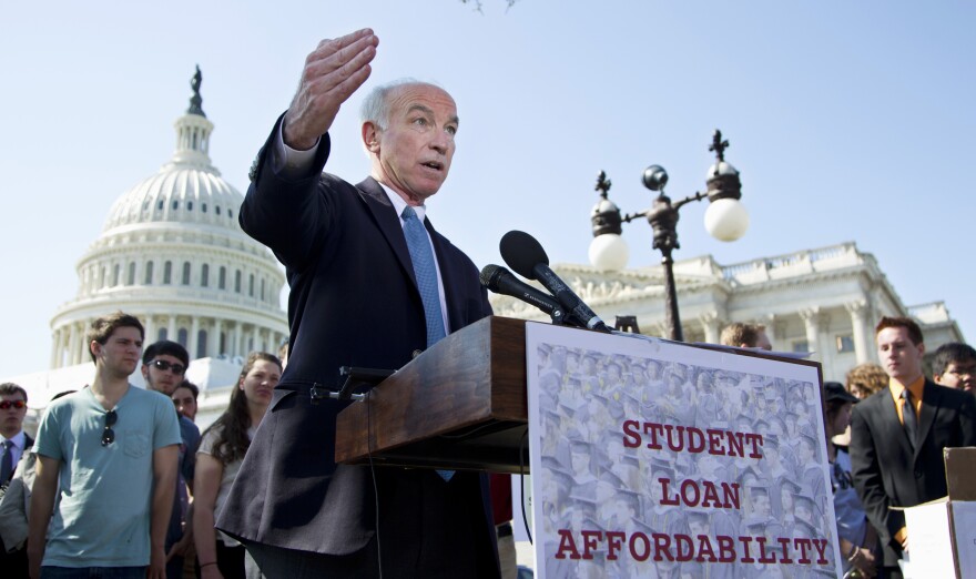 Rep. Joe Courtney, D-Conn., joins students impacted by the rate hike, US PIRG, Rebuild the Dream, Campus Progress and the United States Student Association, to announce the collection of over 130,000 letters to Congress to prevent student loan interest rates from doubling.