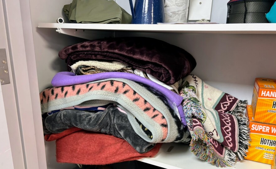 Waypoint keeps warm blankets and camping gear for youth expereincing homelessness.