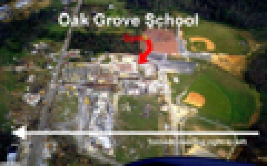 What was left of Oak Grove School after an F-5 tornado hit it.