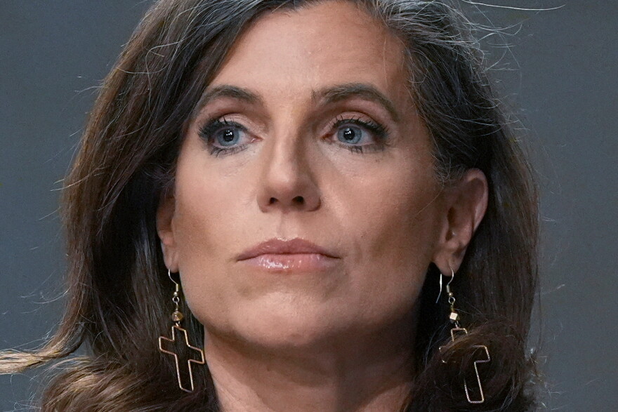 FILE - Rep. Nancy Mace, R-S.C., listens during a House Committee on Oversight and Government Reform markup business meeting, Jan. 21, 2026, on Capitol Hill in Washington. (AP Photo/Jacquelyn Martin, File)