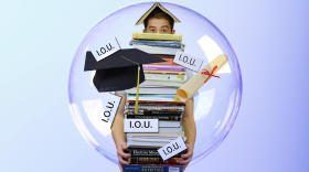 The website Student Loan Hero says student loan debt tops U.S. credit card debt by about $620 billion.