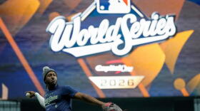 Tampa Bay Rays shortstop Jorge Mateo warms up during a World Series baseball media day, Thursday, Oct. 22, 2026, in Milwaukee, ahead of Game 1 between the Milwaukee Brewers and the Tampa Bay Rays. (Ashley Landis/AP)