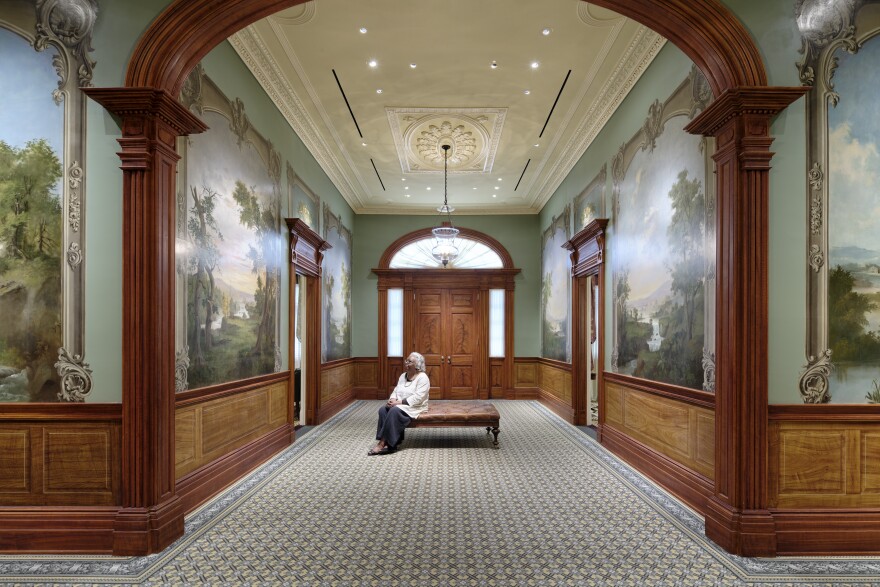 The Duncanson Murals in the foyer of the historic house.