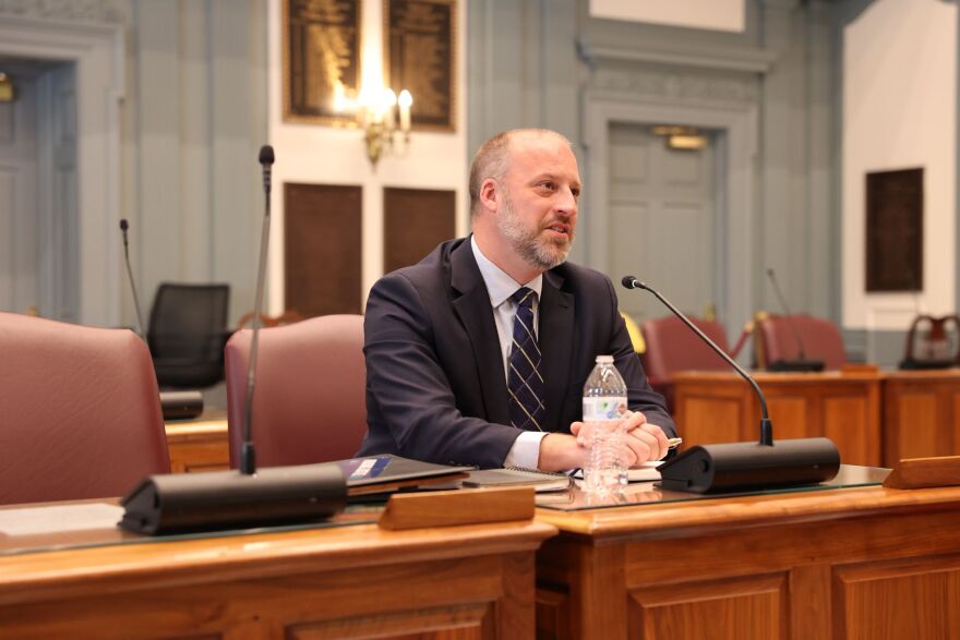 New State Housing Director Matthew Heckles during his confirmation hearing before the Delaware State Senate.