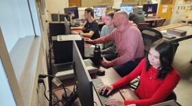 Students work in a computer lab at Montrose Area Junior-Senior High School.