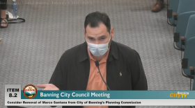 Former Banning Planning Commissioner Marco Santana speaking at the Feb. 8 City Council meeting.