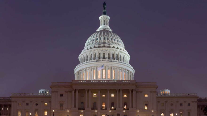 US Capitol Building at night 
