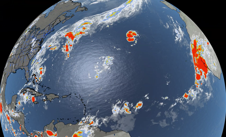 Satellite image across the Atlantic basin on Friday, September 25, 2026.