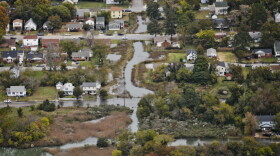 Photo by Kristen Zeis. An overhead view of the Salters Creek neighborhood in Newport News in 2021.
