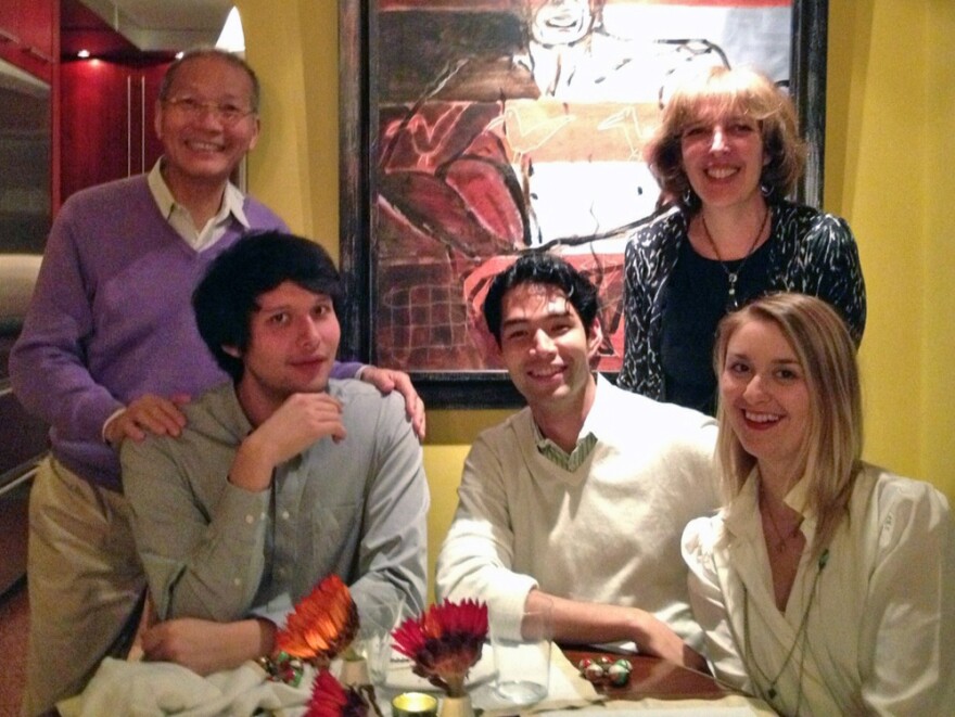 Alex Sugiura, lower left, with his family. His father is first-generation Japanese American, and his mother is Jewish of Eastern European ancestry.