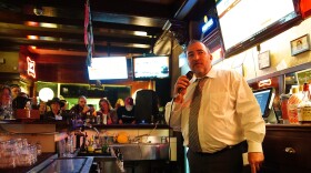 Democrat William Sherer II gives a victory speech to supporters at Conestoga Grill in Downtown Canton on Tuesday, Nov. 7, 2023, after defeating his Republican opponent Roy Scott DePew to be the city's next mayor.