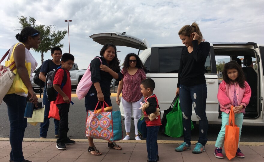 Reunited families at the airport in El Paso, Texas.