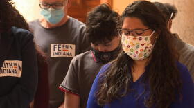 Members of Faith In Indiana gathered at the Statehouse Tuesday to advocate for gun violence intervention and a summer study committee for driving cards.