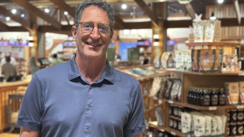 Bob Sutherland, owner of Cherry Republic inside his downtown Traverse City location (Photo : Ed Ronco / IPR News)