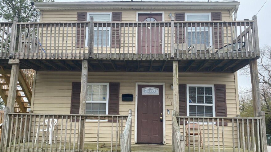 Photo by Sam Turken, WHRO. Brandon Spratley's apartment. Spratley has limited access to grocery stores and public transit.