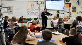 Warner Elementary teacher Pam White leads a fourth-grade math class Dec. 10 in Warner. A proposal from Oklahoma Senate leaders would put $254 million toward teacher pay raises and other education initiatives by moving it from a fund that supplements the Teachers' Retirement System.
