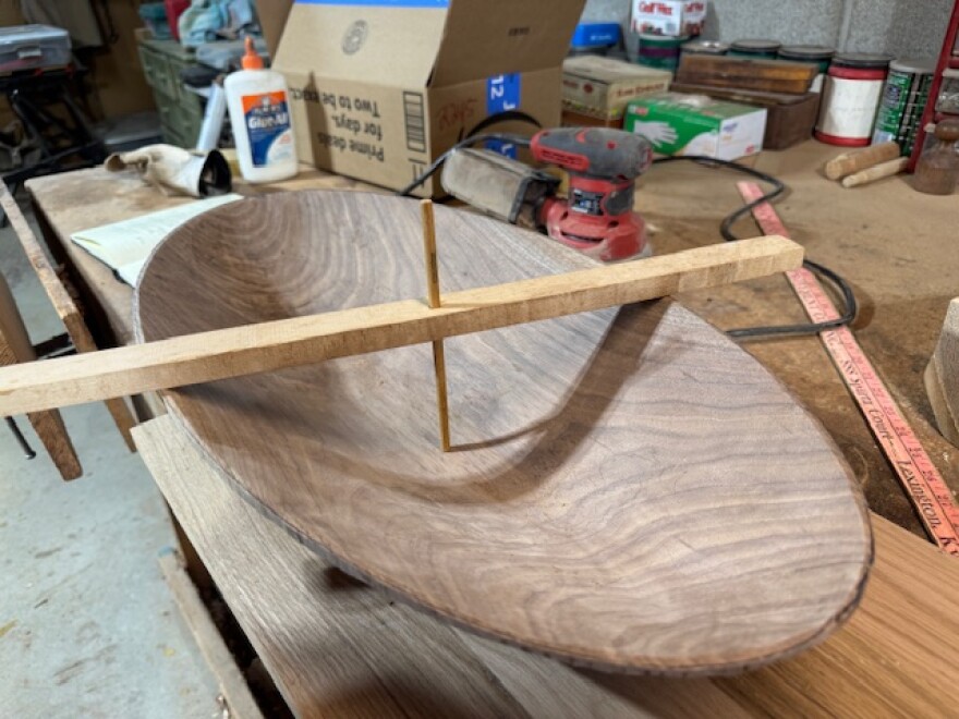 His dough bowls are made from many different kinds of wood like black walnut