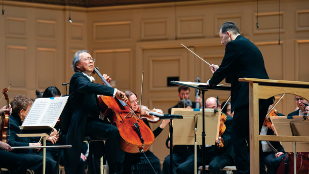 Andris Nelsons conducts the Boston Symphony Orchestra, alongside soloist Yo-Yo Ma