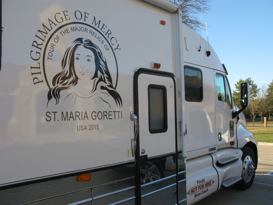 The remains of St. Maria Goretti were transported across the U.S. in this tractor-trailer.