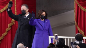Vice President Kamala Harris and husband Doug Emhoff arrive to the inauguration of President Joe Biden on the West Front of the U.S. Capitol on Jan. 20, 2021 in Washington, DC. (Alex Wong/Getty Images)