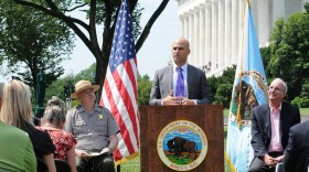 Let’s Move! Executive Director and White House Senior Policy Advisor on Nutrition Sam Kass speaks at a 2013 event with the National Parks Service and the Department of the Interior. 