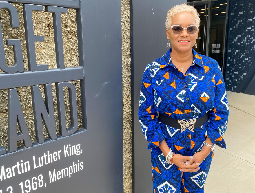 Veda Ajamu's story of advocacy is featured in the museum.