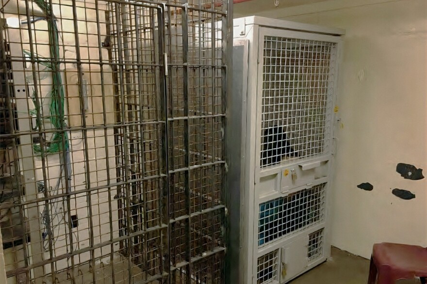 Mental health therapy rooms at Pontiac Correctional Center. The photo is from a 2020 federal court filing in Davis v. Jefferys, a lawsuit over prison isolation.