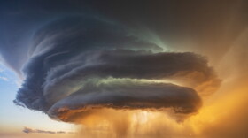 Rotating Supercell at Sunset in New Mexico.